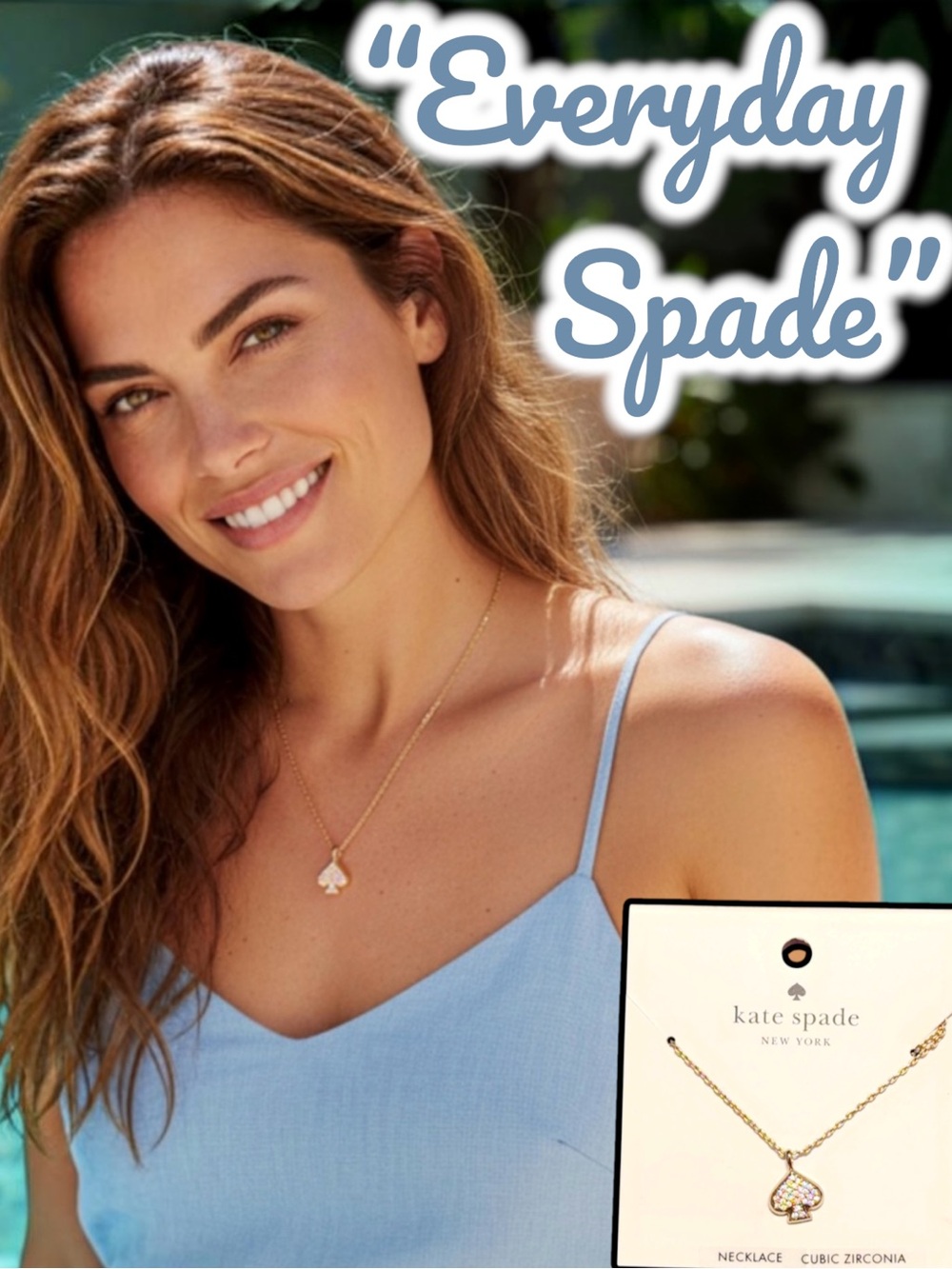 ✨ NWT Kate Spade New York Everyday Spade Pavé Mini Pendant Gold Necklace ✨